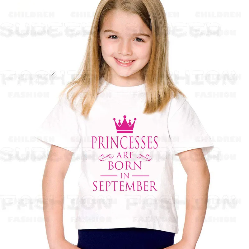 

RINCESS BIRTHDAY PRINCESSES ARE BORN IN JAL-DEC Children T-shirts Kids Summer 2019 Tee Girls Great Tops Baby Clothes,dHKP102