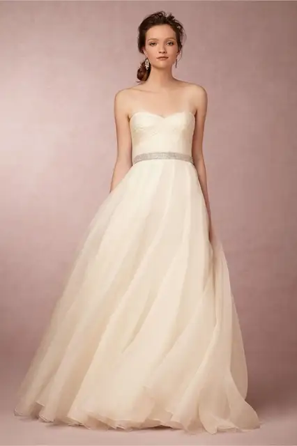 Online Shop Strapless Wedding Dress Patterns Chiffon A Line