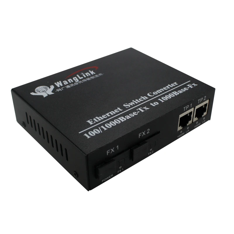 10/100/1000mbps 2rj45 ethernet ports 2 fiber ports singlemode single fiber 1310/1550nm fiber optic media converter