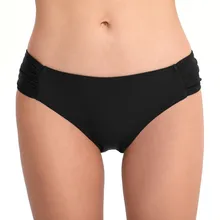 Летние женские сексуальные одноцветные пляжные бикини со средней талией, купальные плавки, сексуальные пляжные бразильские бикини, повседневные Плавки# D1