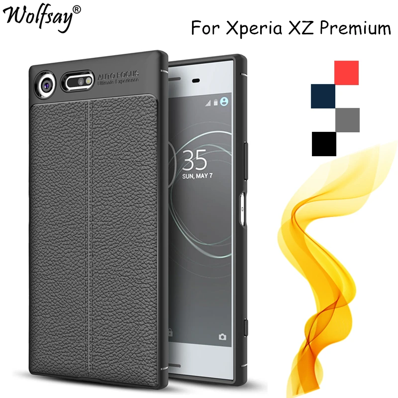 Wolfsay sFor Cover Sony Xperia XZ Premium Case Lmitation Leather TPU For | Мобильные телефоны и аксессуары