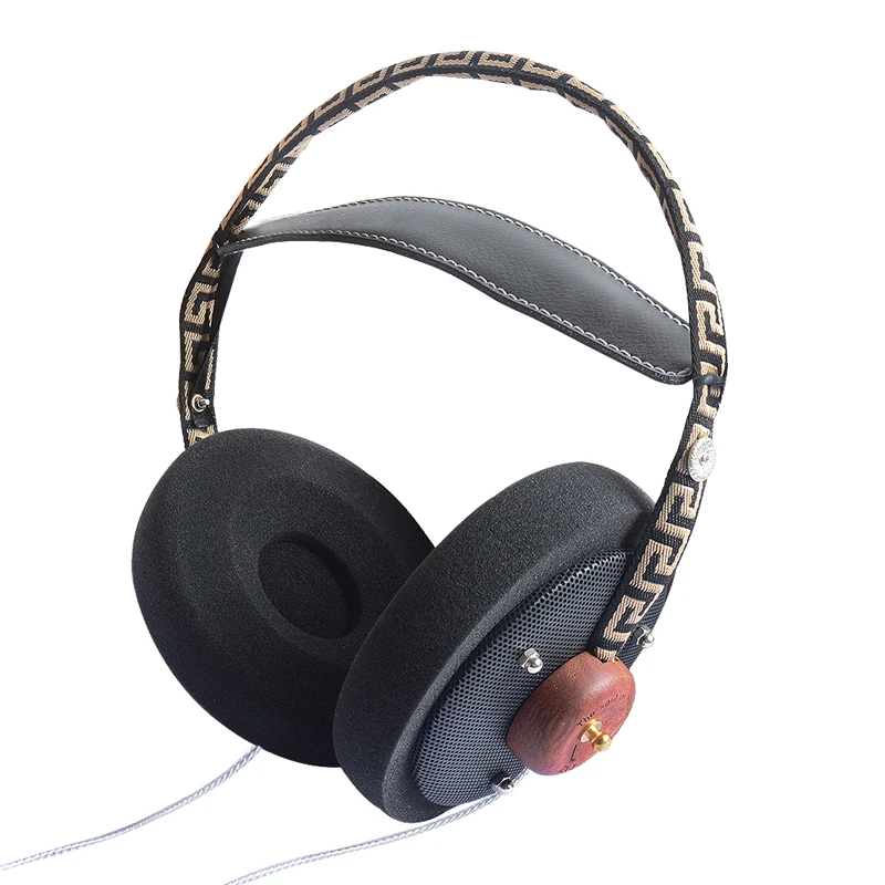 

HiFi Stereo Wooden DIY Music Headphone 57mm Speaker Noise Canceling Headset with 3.5mm Silver Plated Cables for IPhone Xiaomi