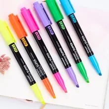 Super pastel color highlighter pen set Quick-drying Water based ink marker drawing liner Stationery Office School supplies F089 pentel bln75 super smooth quick drying unisex pen