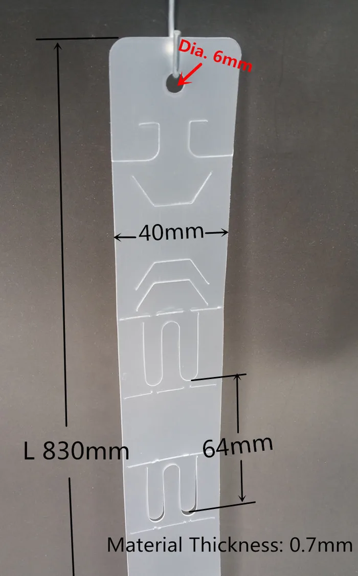 L 830 мм пластиковая прозрачная ПП розница подвесной дисплей мерчандайзинг клип полосы 12 шт для продуктов упаковка в супермаркет магазин 200 шт