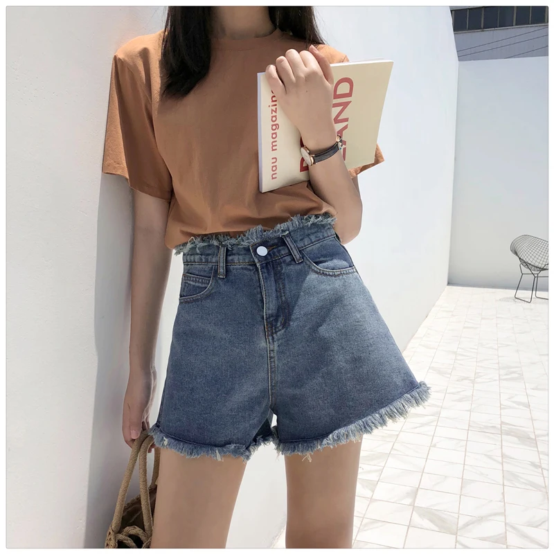 

Spring Summer Medium Waist Girls Fashion Denim Short Jeans Women