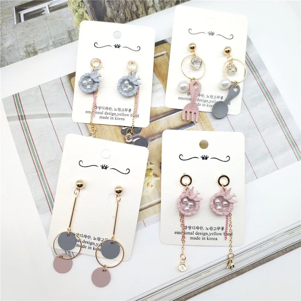 

Korea Handmade Cute Fork Spoon Nest Imitation Pearl Women Drop Earring Bangle Earrings Fashion Jewelry Accessories-JQD5