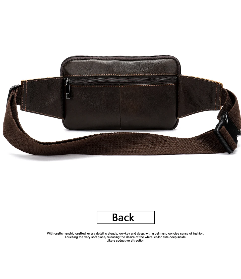 Waist Bag Leather Genuine Men Fanny Pack Money Belt Bag Phone Pouch Bags for Men Small Male Travel Waist Chest Pack 14