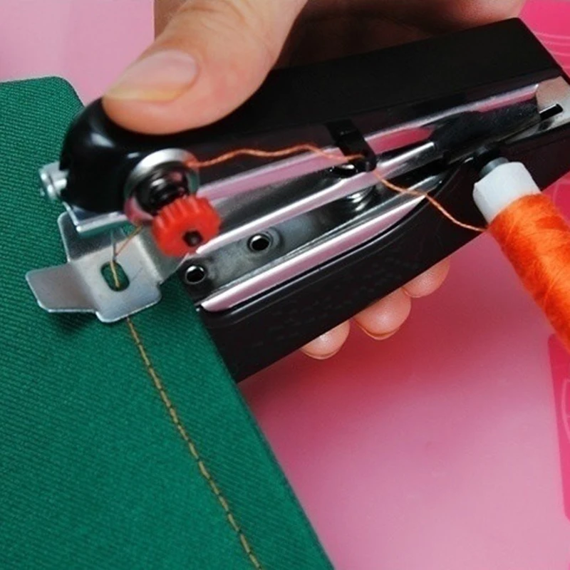 1Pcs Mini Sewing Useful Portable Needlework Cordless Mini Hand-held Clothes Fabrics Sewing Machin For Home Travel To Use 3