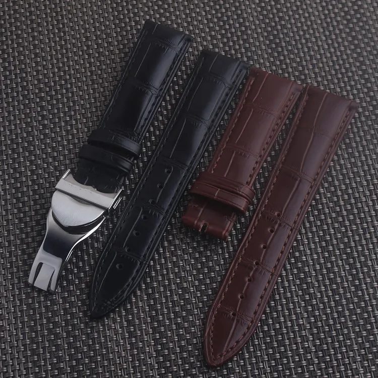 

Black Brown Genuine Leather For TUDOR Watch Strap Band Buckle 19 20 21 22mm