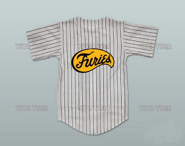 

VIVA VILLA The Warriors Baseball Jersey Stitched Furies Pinstriped Gray Baseball Jersey S-4XL Free Shipping