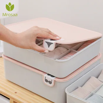 

0/10/15 Grids Storage Basket Wardrobe Organizer Women Men Storage Box For Socks bra Underwear Plastic Container with cover