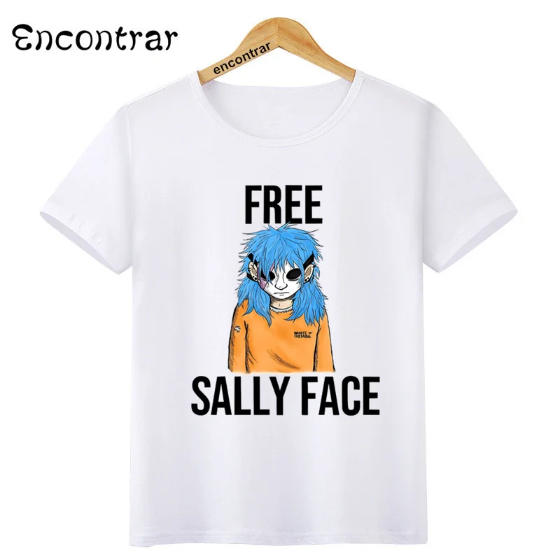 Детские Новые футболки Sally Face для мальчиков и девочек, летние модные футболки Sally Face в стиле хип-хоп, Короткие флисовые Топы HKP4553