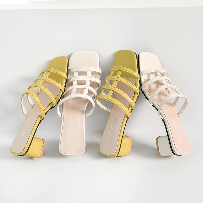 

High Heels Slippers Women Soft Slip On Sandals Fashion Strap Slippers Summer Women Shoes 2019 Open Toes Sexy Slippers Ladies