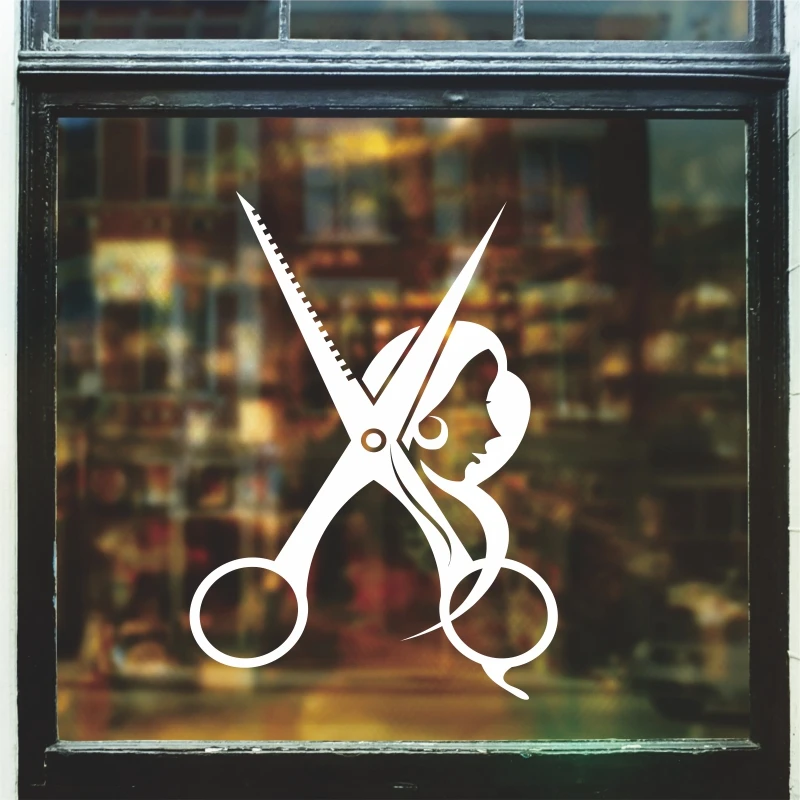 Hombre Barber Shop pegatina tiempo nombre Chop bread Decal haircut posters vinilo Wall Art decalques Ventanas decoracion mural a