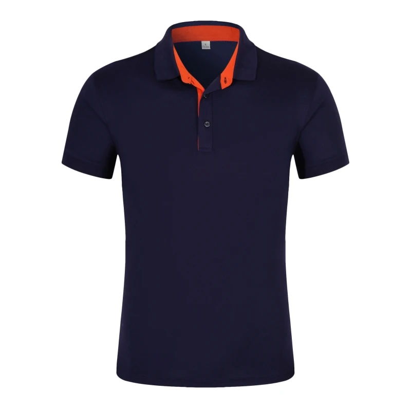 Летние повседневные новые Брендовые мужские рубашки поло высокого качества унисекс рубашки с коротким рукавом на заказ поло с вашим логотипом или дизайном укороченные топы - Цвет: Тёмно-синий