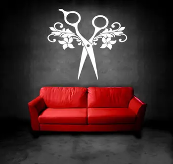 

Wall Art Vinyl Sticker Room Decal Mural Decor Hair Style Salon Scissors