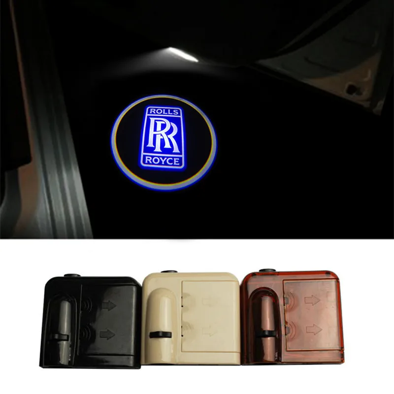 2X Wireless LED Car Door Welcome Light RR Logos LED Car Laser Projector Logo Ghost Shadow Light For Rolls Royce Logo Projectors