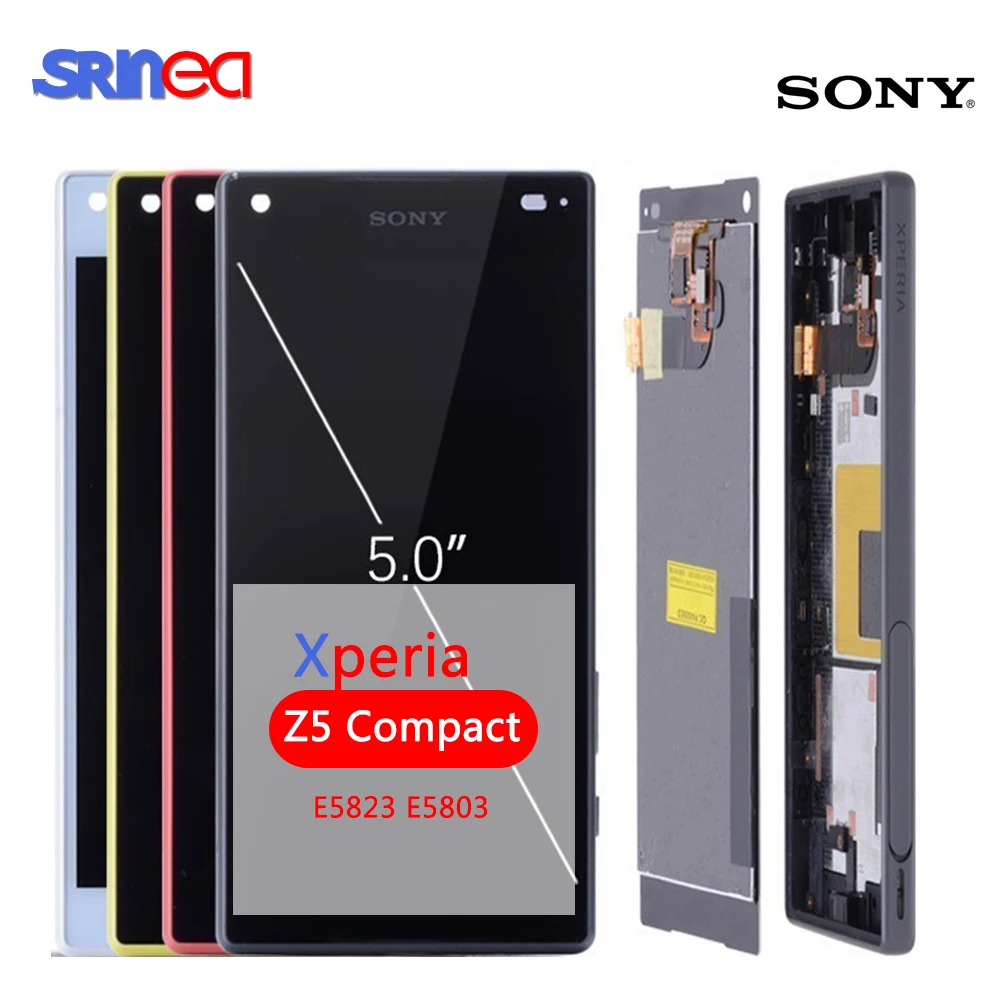 

4.6" LCD For SONY Xperia Z5 Compact LCD Display Touch Screen Digitizer Assembly with Frame LCD Z5 mini E5823 E5803 Adhesive
