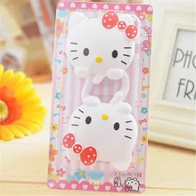 2PCS/SET Cute Hello Kitty Plastic Hooks Suckers Wall Suction Kitchen Hanger Cup Suction Bathroom Kitchen Tools 6D