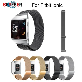 

Oulucci Stainless Steel Milanese Loop Metal Replacement Strap with Unique Magnet Lock Accessories for Fitbit Ionic Small Large