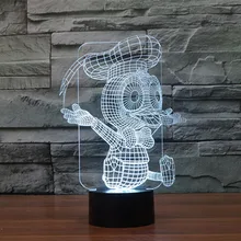 Free Shipping 7 Colors changing Flashing Donald Duck Arcylic 3D LED Night Light USB led table Lamp 3D led lamps dhl free shipping creative 7 colors 3d acrylic visual light led lamp birthday party table decoration lamps night light gifts