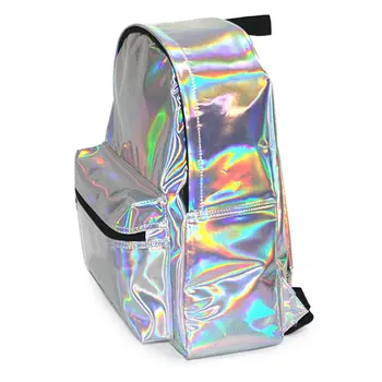 

Hot Fashion Casual Backpack for Women of Color Silver PU Leather School Bag Hand Backpack for Travel