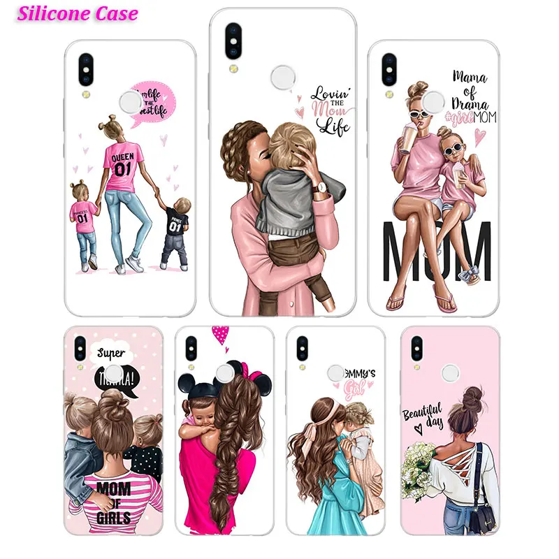 

Phone Case for Huawei P Smart Z Plus 2019 Silicone Case for Huawei P30 P20 Pro P10 P9 P8 Lite Plus Baby Mom Girl Hot Fashion