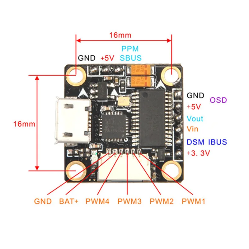 Новое поступление Super_S F4 2 S Контроллер полета встроенный Betaflight OSD+ Super_S BS06D 4в1 Blheli_S 6A ESC