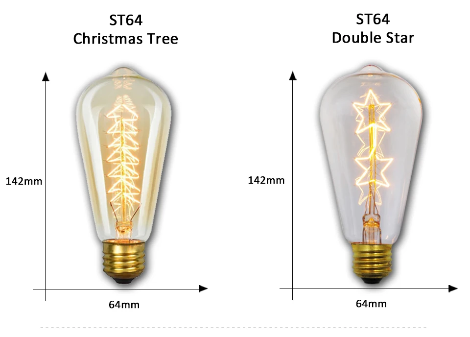 Ретро лампы Эдисона E27 40W 220V A19 ST64 G80 G95 ампулы Винтаж лампа Эдисона лампа накаливания Светильник лампы для домашнего декора