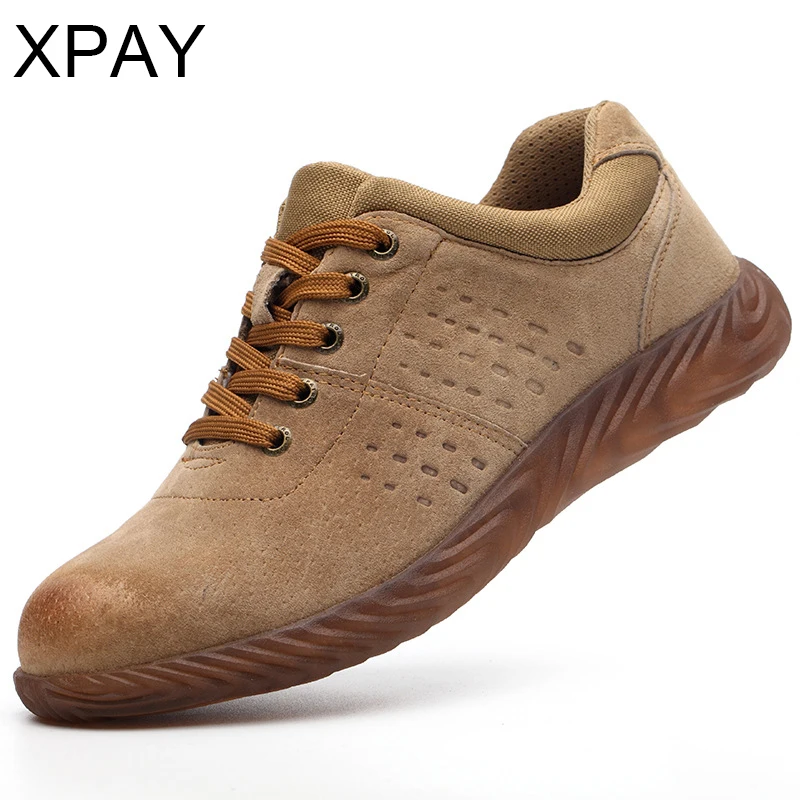 

Leather Safety Shoes Men Steel Toe security shoes work shoes Puncture Proof Sole Work & Safety