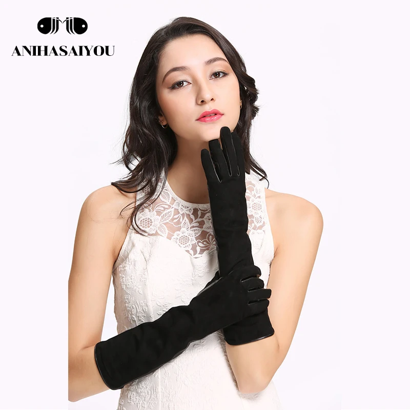 2018 New winter products Leather gloves Warm lined leather gloves women Fashion Style Black leather gloves long goat skin 2018 New winter products Leather gloves Warm lined leather gloves women Fashion Style Black leather gloves long goat skin
