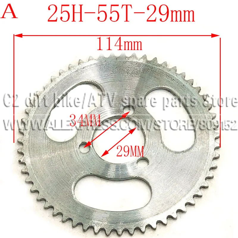 55T 65T 68T 25H 29mm Rear Sprocket Mini Moto ATV Quad Dirt Pit Pocket Bike Cross 47cc 49cc Parts
