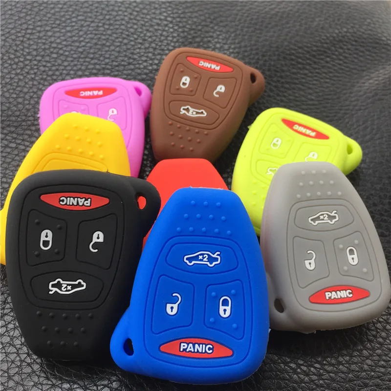 Funda De Silicona Para Llave De Coche, Carcasa Para Jeep Wrangler Cherokee, Chrysler Liberty, Pacifica, Sebring, Aspen, Magnum, Cargador De 3 Botones