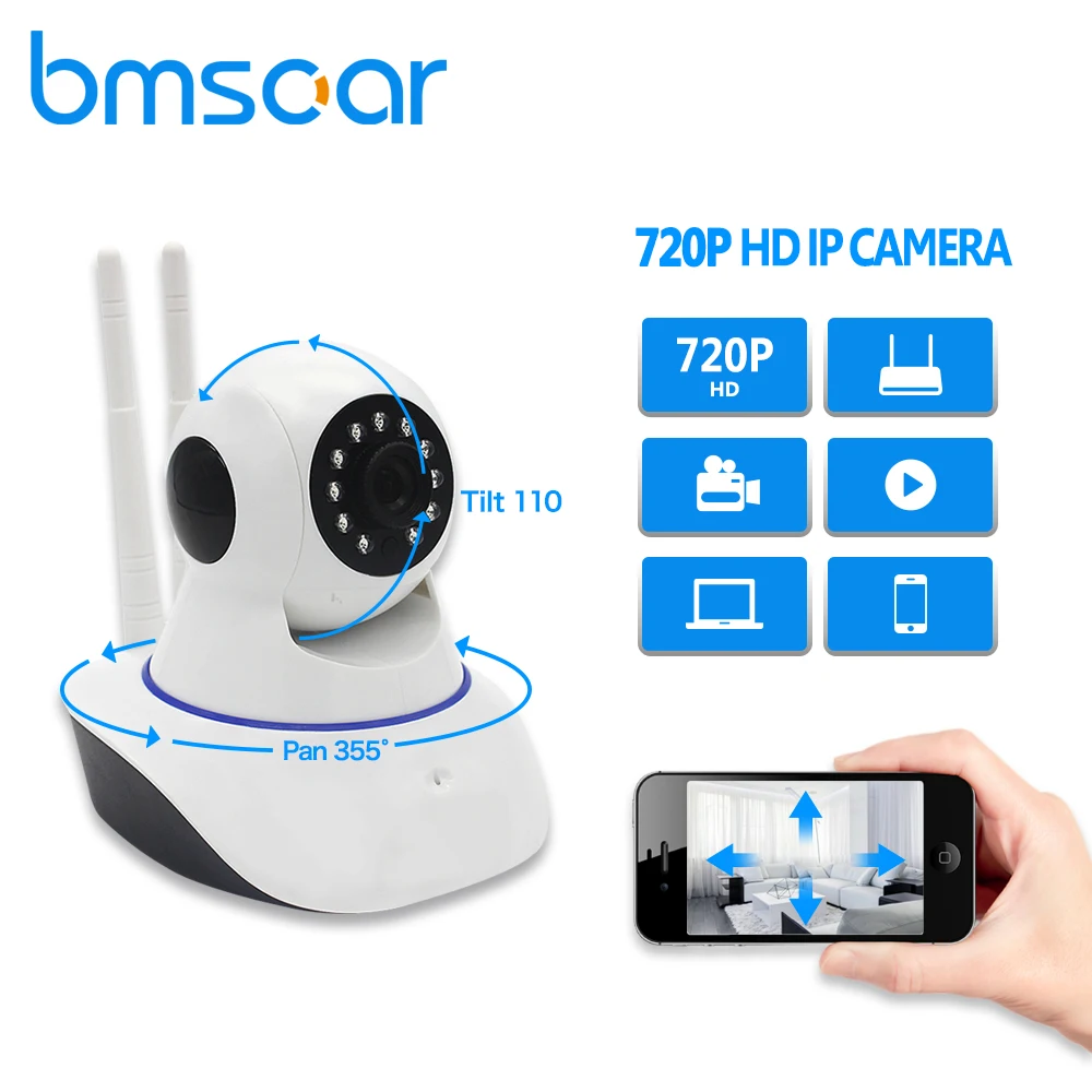 

BMSOAR IP Camera Wireless WIFI 720P HD IR Night Vision Network CCTV Camera Home Security Baby Monitor YOOSEE