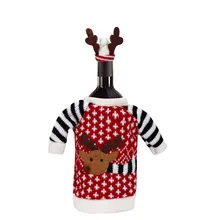 Merry Christmas & Red Wine Bottle Cover Bags Decoration Home Party Santa Claus Christmas artigos de natal Sunshine