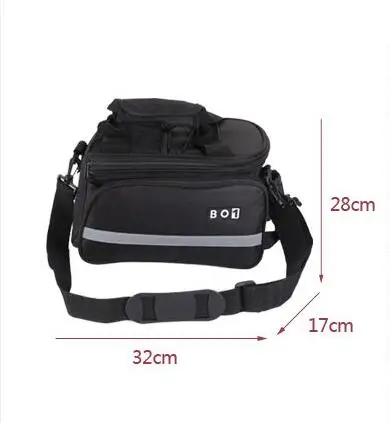 Perfect ROSWHEEL NEW Bicycle Bags 13L Cycling Bike Pannier Rear Seat Bag Rack Trunk Shoulder Handbag Black With Rain Cover 5