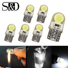 6 шт. T10 светодиодный W5W Автомобильные лампы приборные огни 168 194 зазор сигнала светильник s номерной знак светильник лампа багажника COB Белый D030