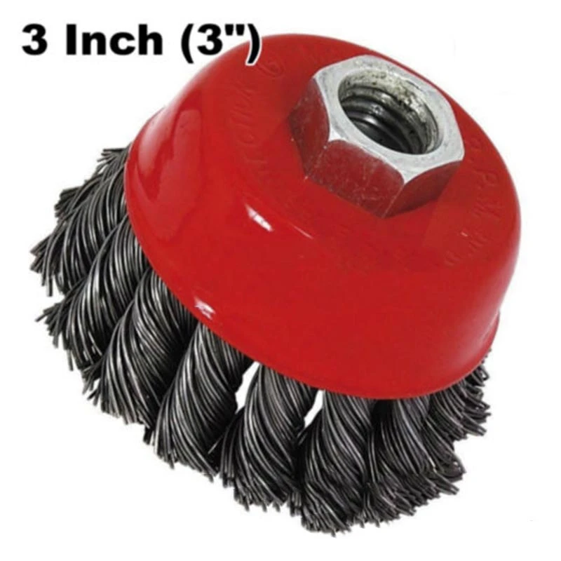 2 Wire Brushes Sanding Brushes 115 mm for One-Hand Angle Grinder Steel Wire Ideal for Rust Removal
