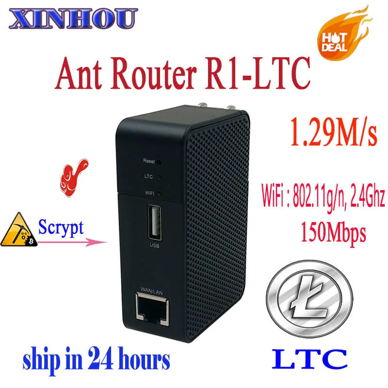 Беспроводной маршрутизатор с LTC miner WiFi ретранслятор bitmaster R1 LTC miner 1,29 M scrypt. Меньше, чем antminer Шахтер L3+ A4+ A6 S9 Z9 DR3