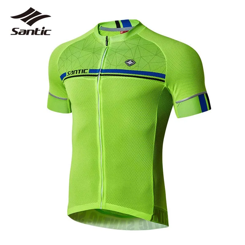 Santic Велоспорт Джерси для мужчин Pro Team Road дышащая велосипедная Куртка Топы быстросохнущая рубашка, велосипедная Джерси Ropa Ciclismo - Цвет: Asian Size Green