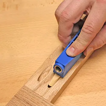 

Mini Pocket Hole Jig Kit Aluminum Alloy Woodworking Pocket Hole Jig Set Angle Drill Guide Set Oblique Hole Puncher Locator