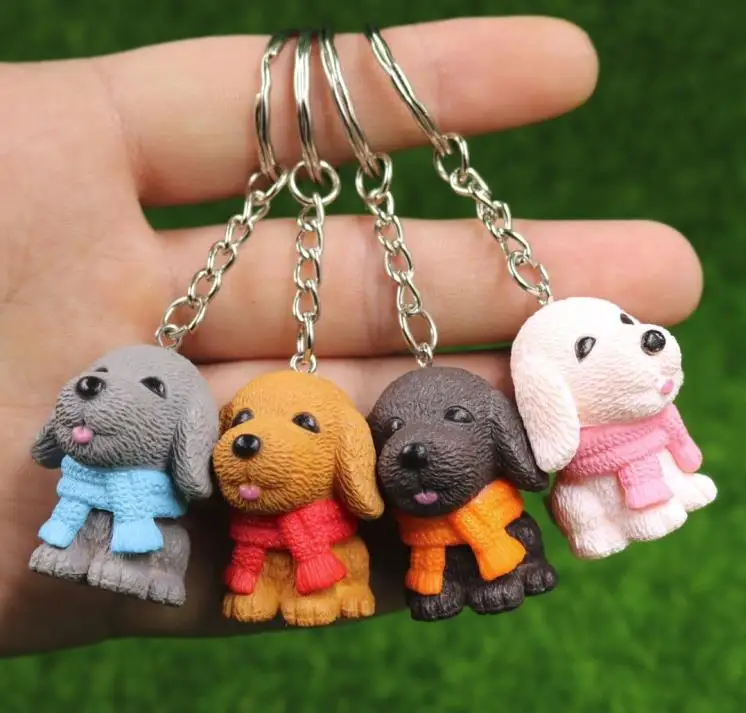Dog Keychain Key Ring Cute Pet Dog Animal Couple Keychain Lovely Car