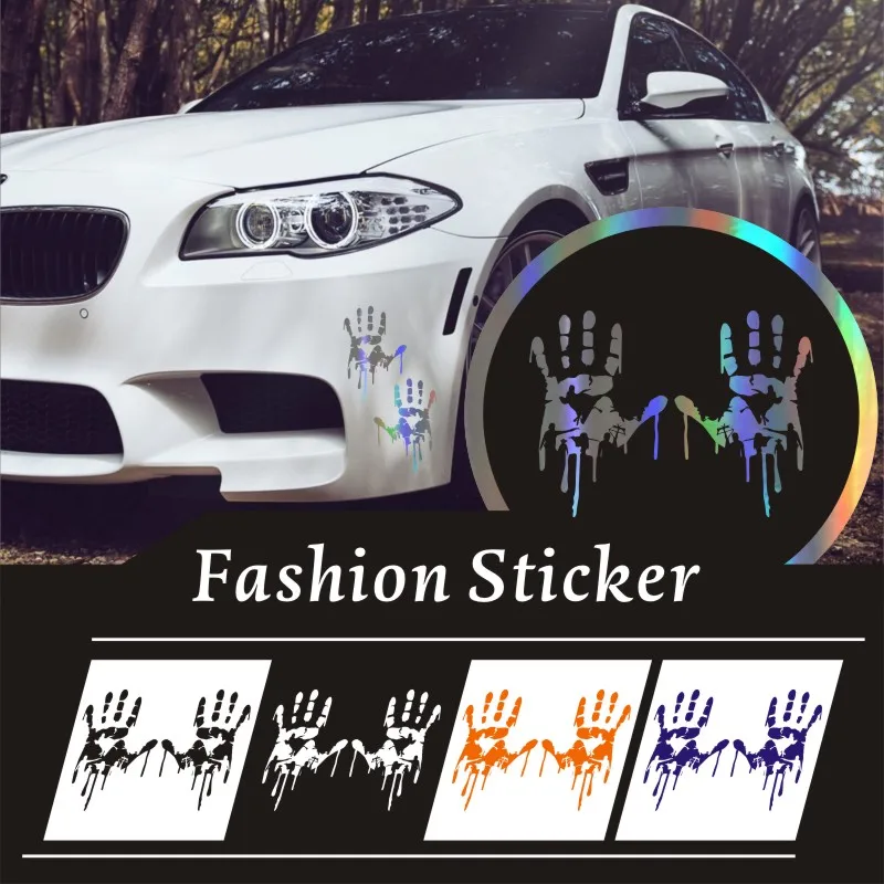 2pcs 12.3*18.3CM family car stickers Interesting Hands And Red Blood Drops Car Sticker Vinyl Bumper avengers | Автомобили и