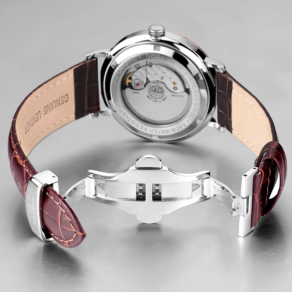الأعمال الرجال ووتش ميوتا 9015 التلقائي الكلاسيكية ساعة اليد Relojes هومبر الفولاذ المقاوم للصدأ ساعات آلية الذكور عارضة ساعة
