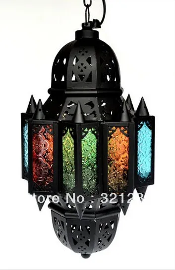 Morocco Style Pendant Light Morocco Figured Glass Balcony Pendant