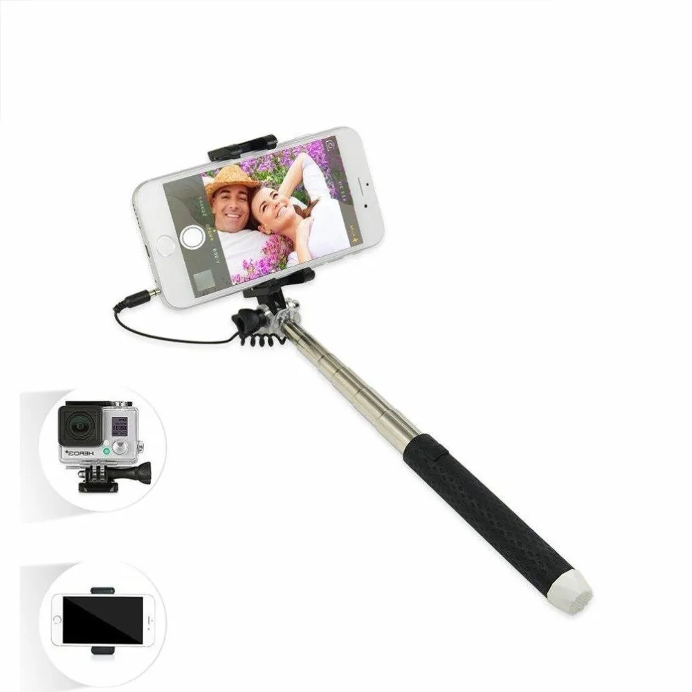 Wrumava складной монопод Mini для селфи палка Gopro Hero 5 4 3 сеанса Xiaomi yi K SJCAM SJ4000 iPhone XIAOMI