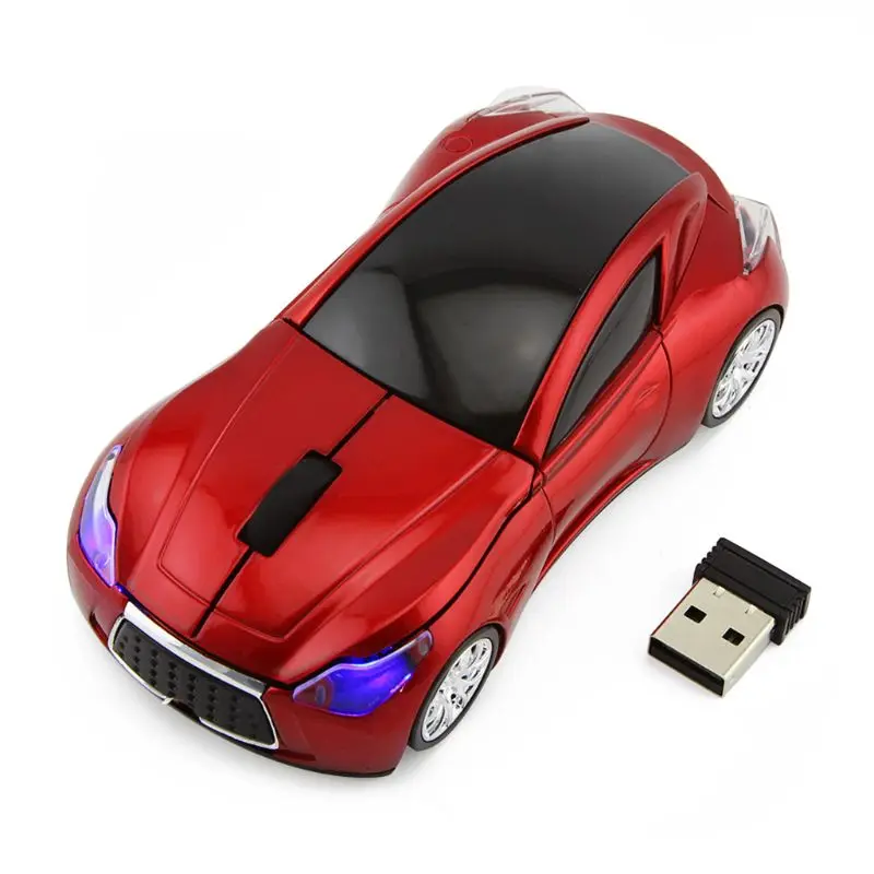 2,4 ГГц Беспроводная Автомобильная мышь с usb-приемником для ПК, компьютера, ноутбука, аксессуары - Цвет: Red