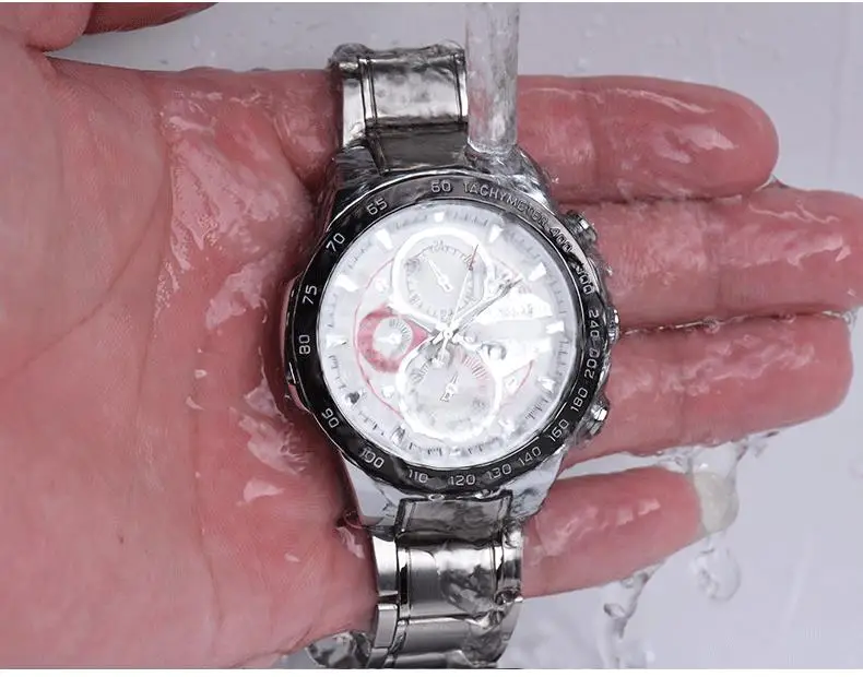 Роскошный бренд Longbo бизнес полностью нержавеющая сталь мужские наручные часы модные спортивные часы мужские Thress eyes relogio masculino