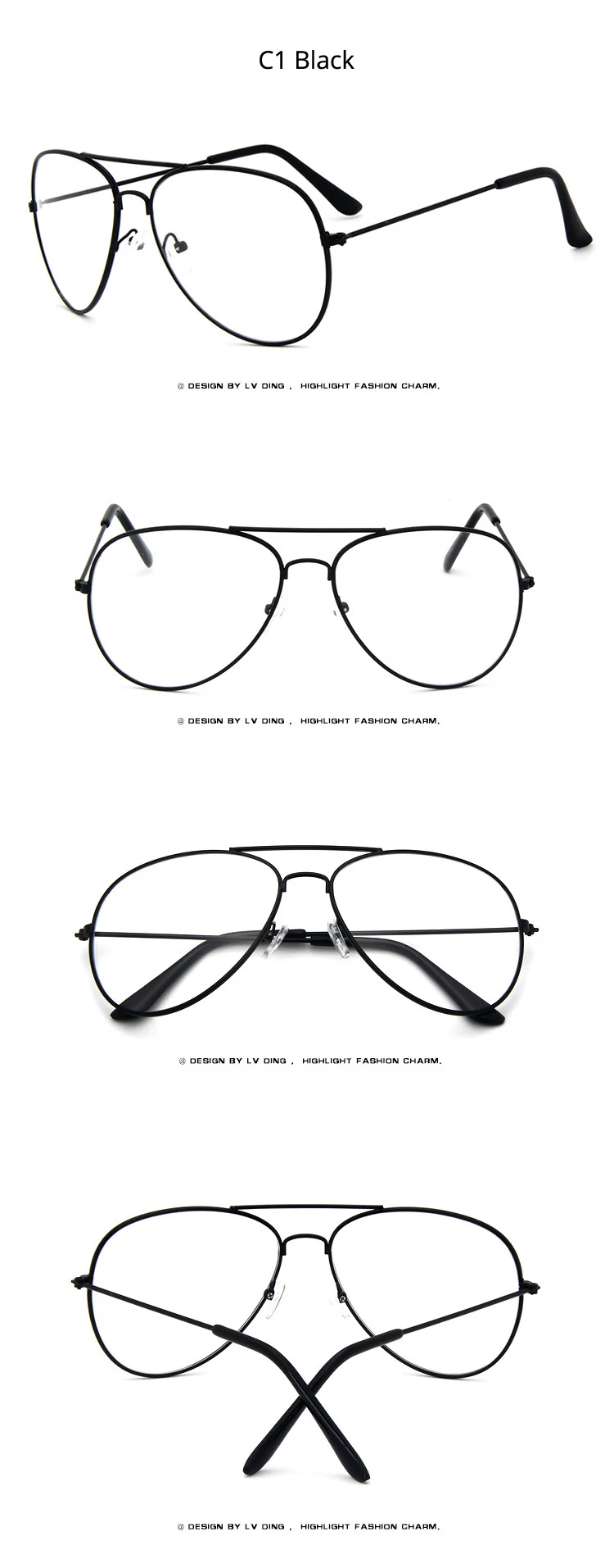 [EL Malus] пилот авиация женские очки мужские прозрачный объектив металлические черные золотые серебряные оттенки брендовый дизайнер