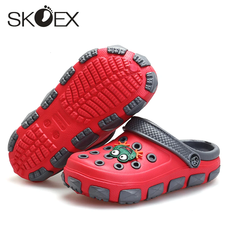 SKOEX/летние детские сандалии, Нескользящие, износостойкие, для мальчиков, пляжные туфли для девочек, милые, Мультяшные, садовые туфли(для малышей/маленьких детей